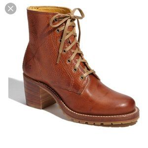 Frye Sabrina 6G Lace Up in Saddle - Size 8